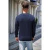 COOFANDY Mens Sweater Crewneck Pullover Lightweight Dress Sweater Silm Fit(Navy Blue)