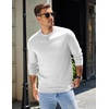 COOFANDY Mens Sweater Crewneck Pullover Lightweight Dress Sweater Silm Fit(White)