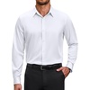 COOFANDY Men’s Dress Shirts Long Sleeve Wrinkle Free Stretch Button Down Shirts Formal Business Shirts(A-white)