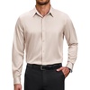 COOFANDY Men’s Dress Shirts Long Sleeve Wrinkle Free Stretch Button Down Shirts Formal Business Shirts(Champagne Color)
