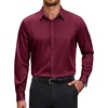 COOFANDY Men’s Dress Shirts Long Sleeve Wrinkle Free Stretch Button Down Shirts Formal Business Shirts(Dark Red)