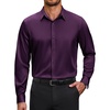 COOFANDY Men’s Dress Shirts Long Sleeve Wrinkle Free Stretch Button Down Shirts Formal Business Shirts(Deep Purple)