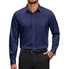 COOFANDY Men’s Dress Shirts Long Sleeve Wrinkle Free Stretch Button Down Shirts Formal Business Shirts(Navy Blue)
