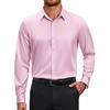COOFANDY Men’s Dress Shirts Long Sleeve Wrinkle Free Stretch Button Down Shirts Formal Business Shirts(Pink)