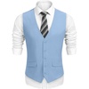 COOFANDY Mens Suit Vest Formal Dress Vest Slim Fit Buesiness Wedding(Light Blue)