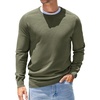 COOFANDY Mens Sweater Crewneck Pullover Lightweight Dress Sweater Silm Fit(Army Green)