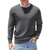 COOFANDY Mens Sweater Crewneck Pullover Lightweight Dress Sweater Silm Fit(Dark Gray)