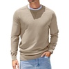 COOFANDY Mens Sweater Crewneck Pullover Lightweight Dress Sweater Silm Fit(Khaki)