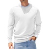 COOFANDY Mens Sweater Crewneck Pullover Lightweight Dress Sweater Silm Fit(White)