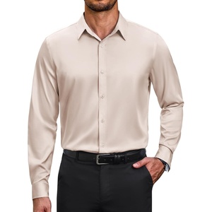 COOFANDY Men’s Dress Shirts Long Sleeve Wrinkle Free Stretch Button Down Shirts Formal Business Shirts(Champagne Color)
