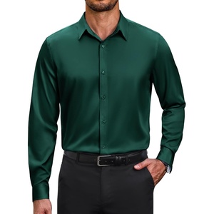 COOFANDY Men’s Dress Shirts Long Sleeve Wrinkle Free Stretch Button Down Shirts Formal Business Shirts(Dark Green)