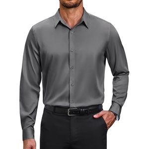 COOFANDY Men’s Dress Shirts Long Sleeve Wrinkle Free Stretch Button Down Shirts Formal Business Shirts(Dark Grey)