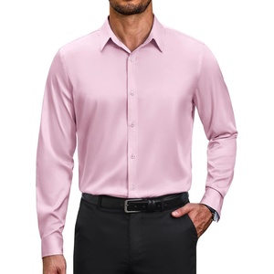 COOFANDY Men’s Dress Shirts Long Sleeve Wrinkle Free Stretch Button Down Shirts Formal Business Shirts(Pink)