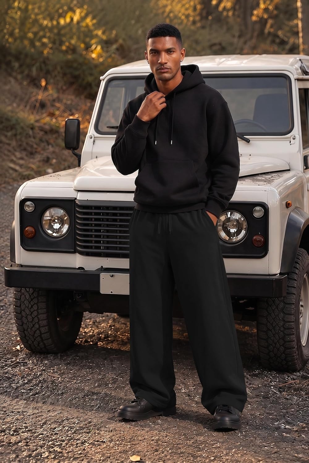 image:imageCOOFANDY Mens Baggy Sweatpants Wide Leg Cotton Fleece Open Bottom Sweatpant1blackfleece