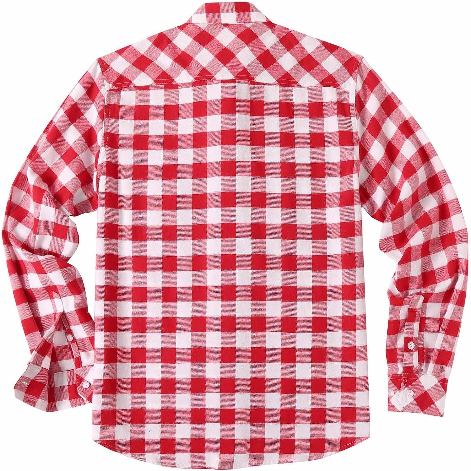 image:imageCOOFANDY Mens Flannel Plaid Shirts Long Sleeve Casual Button Down Shirt with PocketsRed White