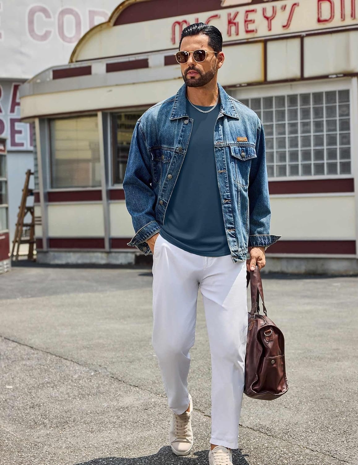 image:imageCOOFANDY Mens Long Sleeve Tee Shirts Crew Neck Cotton TShirt Casual ShirtsBlue