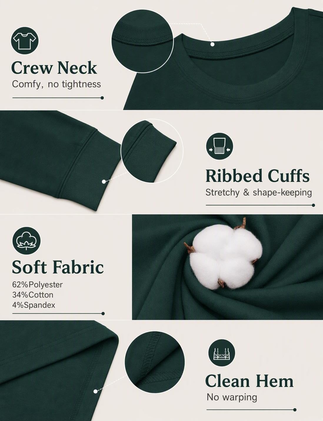 image:imageCOOFANDY Mens Long Sleeve Tee Shirts Crew Neck Cotton TShirt Casual ShirtsGreen