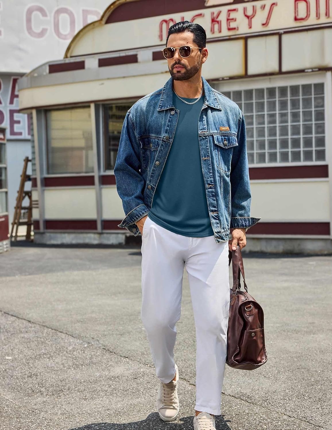 image:imageCOOFANDY Mens Long Sleeve Tee Shirts Crew Neck Cotton TShirt Casual ShirtsMidnight Blue