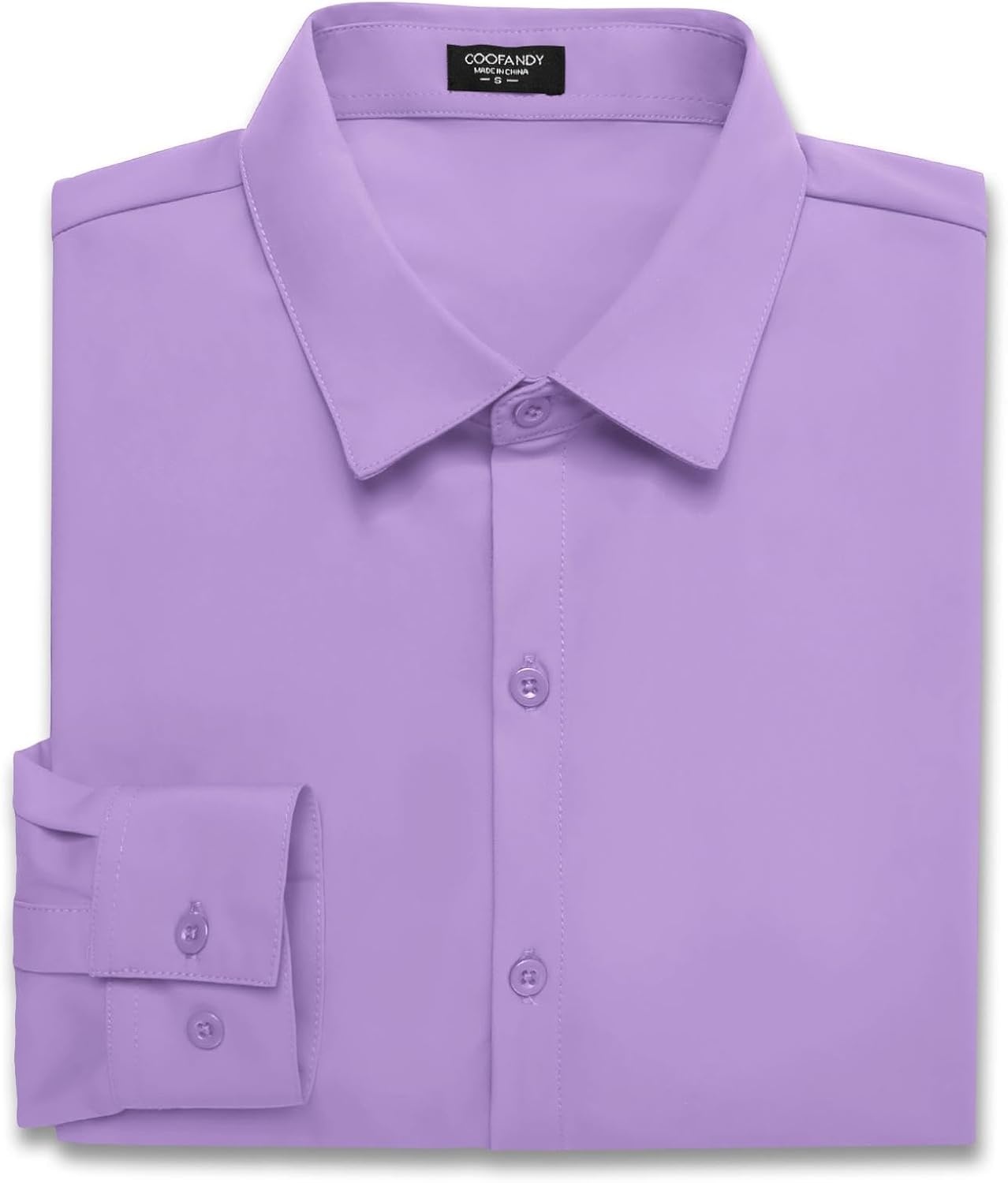 image:imageCOOFANDY Mens Muscle Fit Dress Shirts WrinkleFree Long Sleeve Casual Button Down ShirtsLavender Purple