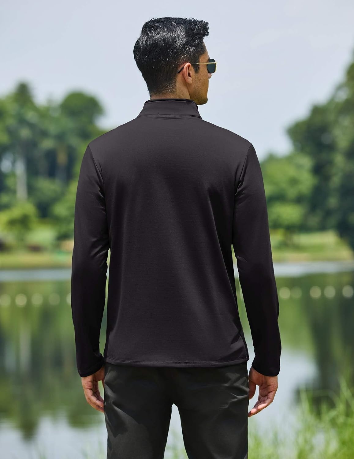 image:imageCOOFANDY Mens Quarter Zip Pullover Long Sleeve Golf Shirt Fleece Sweatshirt01black