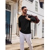 COOFANDY Henley Shirts for Men Casual T-Shirts Henley Long Sleeve Shirts(All Black)