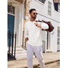 COOFANDY Henley Shirts for Men Casual T-Shirts Henley Long Sleeve Shirts(White)