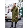 COOFANDY Long Rain Coats for Men Waterproof Trench Jacket with Hood(Army Green)