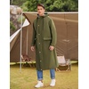 COOFANDY Long Rain Coats for Men Waterproof Trench Jacket with Hood(Army Green)