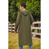 COOFANDY Long Rain Coats for Men Waterproof Trench Jacket with Hood(Army Green)
