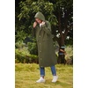 COOFANDY Long Rain Coats for Men Waterproof Trench Jacket with Hood(Army Green)