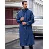 COOFANDY Long Rain Coats for Men Waterproof Trench Jacket with Hood(Blue)