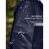 COOFANDY Long Rain Coats for Men Waterproof Trench Jacket with Hood(Blue-reflective Strip)