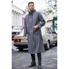 COOFANDY Long Rain Coats for Men Waterproof Trench Jacket with Hood(Dark Grey)
