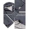COOFANDY Long Rain Coats for Men Waterproof Trench Jacket with Hood(Dark Grey)