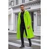 COOFANDY Long Rain Coats for Men Waterproof Trench Jacket with Hood(Fluorescent Green)