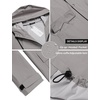 COOFANDY Long Rain Coats for Men Waterproof Trench Jacket with Hood(Grey)