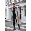 COOFANDY Long Rain Coats for Men Waterproof Trench Jacket with Hood(Grey)