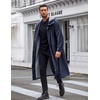 COOFANDY Long Rain Coats for Men Waterproof Trench Jacket with Hood(Navy Blue)