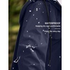 COOFANDY Long Rain Coats for Men Waterproof Trench Jacket with Hood(Navy Blue)