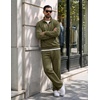 COOFANDY Men’s 2 Piece Tracksuit Set Quarter Zip Sweatsuit Athletic Outfits(Army Green)