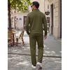 COOFANDY Men’s 2 Piece Tracksuit Set Quarter Zip Sweatsuit Athletic Outfits(Army Green)
