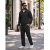 COOFANDY Men’s 2 Piece Tracksuit Set Quarter Zip Sweatsuit Athletic Outfits(Black)