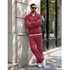 COOFANDY Men’s 2 Piece Tracksuit Set Quarter Zip Sweatsuit Athletic Outfits(Burgundy)