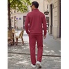 COOFANDY Men’s 2 Piece Tracksuit Set Quarter Zip Sweatsuit Athletic Outfits(Burgundy)