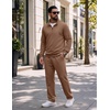 COOFANDY Men’s 2 Piece Tracksuit Set Quarter Zip Sweatsuit Athletic Outfits(Coffee Brown)