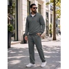 COOFANDY Men’s 2 Piece Tracksuit Set Quarter Zip Sweatsuit Athletic Outfits(Dark Grey)
