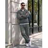 COOFANDY Men’s 2 Piece Tracksuit Set Quarter Zip Sweatsuit Athletic Outfits(Dark Grey)