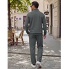 COOFANDY Men’s 2 Piece Tracksuit Set Quarter Zip Sweatsuit Athletic Outfits(Dark Grey)
