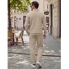COOFANDY Men’s 2 Piece Tracksuit Set Quarter Zip Sweatsuit Athletic Outfits(Khaki)