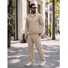 COOFANDY Men’s 2 Piece Tracksuit Set Quarter Zip Sweatsuit Athletic Outfits(Khaki)